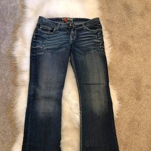 Dark wash boot cut jeans